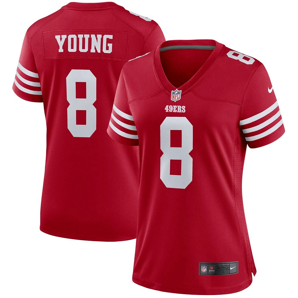 Maillot de match joueur retraité Nike Steve Young Scarlet des San Francisco 49ers pour femme