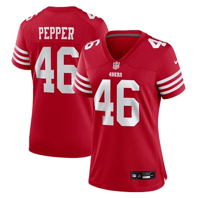 Maillot de match Nike Taybor Pepper Scarlet San Francisco 49ers pour femme