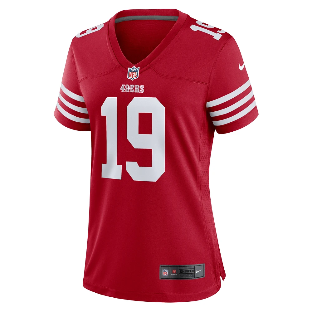 Maillot de match l'équipe Nike Trent Taylor Scarlet San Francisco 49ers pour femme