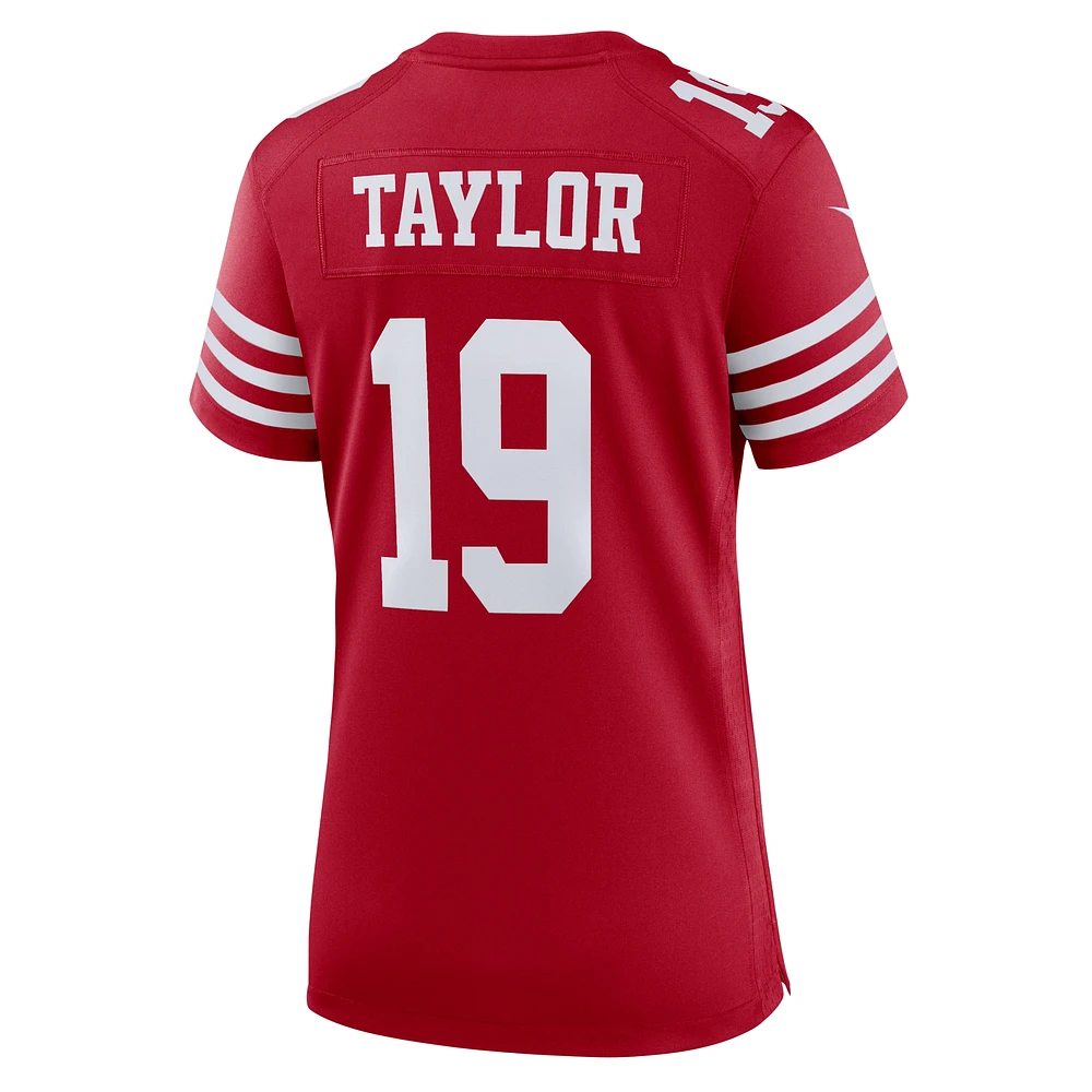 Maillot de match l'équipe Nike Trent Taylor Scarlet San Francisco 49ers pour femme