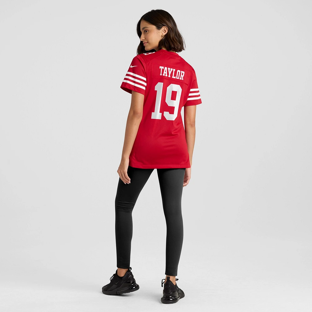 Maillot de match l'équipe Nike Trent Taylor Scarlet San Francisco 49ers pour femme