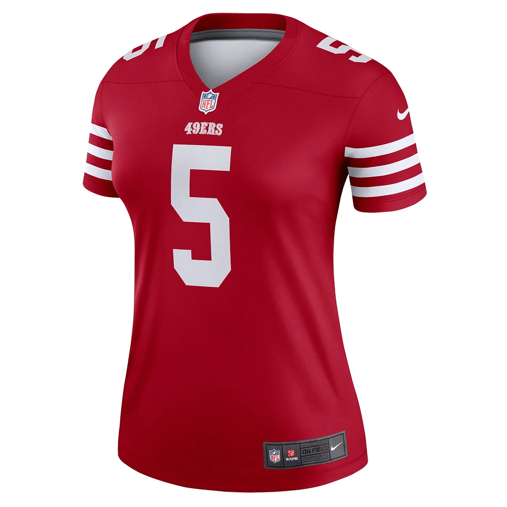 Haut Nike Trey Lance Scarlet pour femme, joueur légendaire des San Francisco 49ers