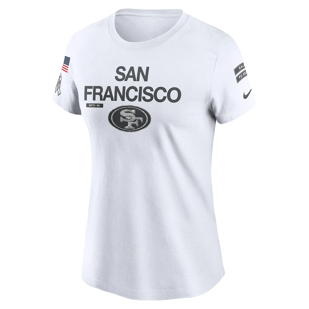 T-shirt Nike blanc pour femme San Francisco 49ers 2024 Salute To Service Legend Performance