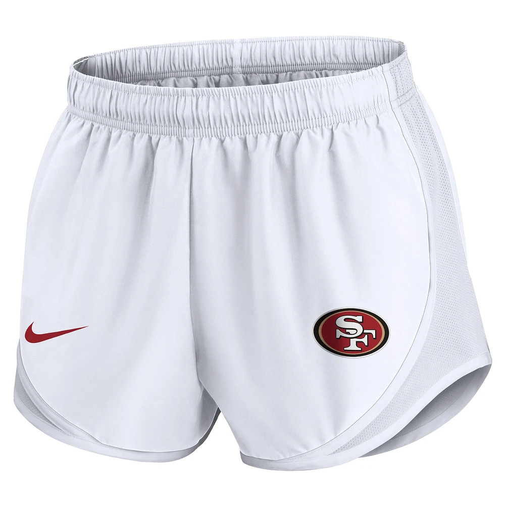 Short Nike blanc San Francisco 49ers Tempo pour femme