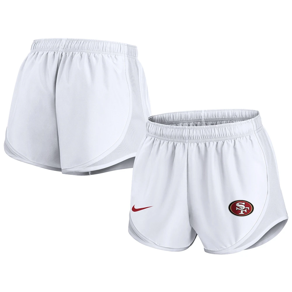 Short Nike blanc San Francisco 49ers Tempo pour femme