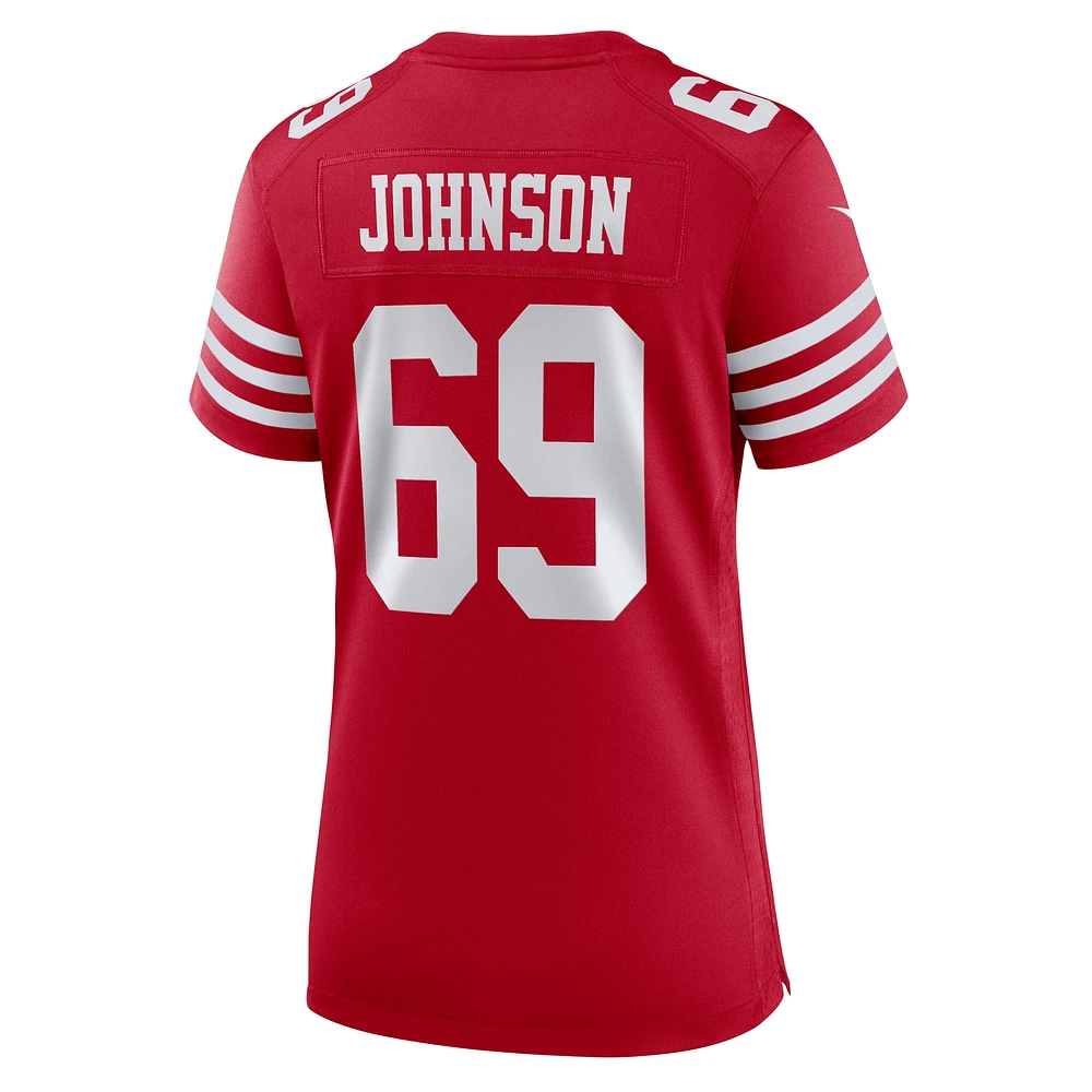 Maillot Nike Zack Johnson Scarlet pour femme des San Francisco 49ers