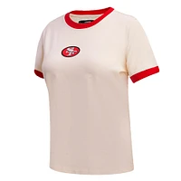 Women's Pro Standard Cream San Francisco 49ers Retro Classic Ringer T-Shirt