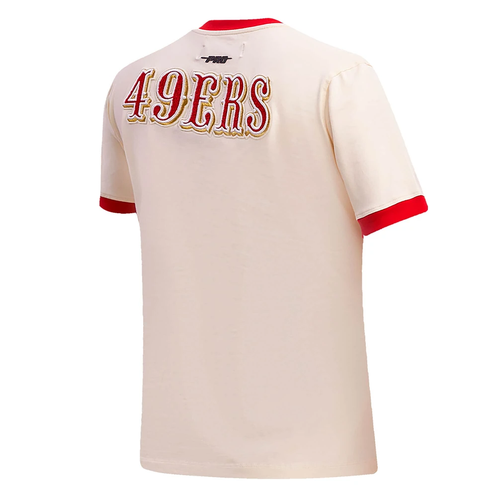 Women's Pro Standard Cream San Francisco 49ers Retro Classic Ringer T-Shirt