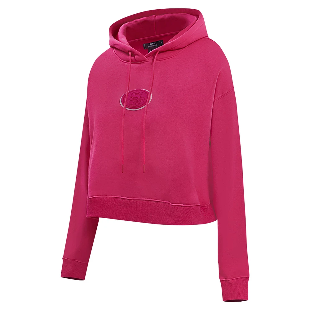 Women's Pro Standard Pink San Francisco 49ers Triple Cropped Fleece Pullover Hoodie