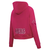 Women's Pro Standard Pink San Francisco 49ers Triple Cropped Fleece Pullover Hoodie