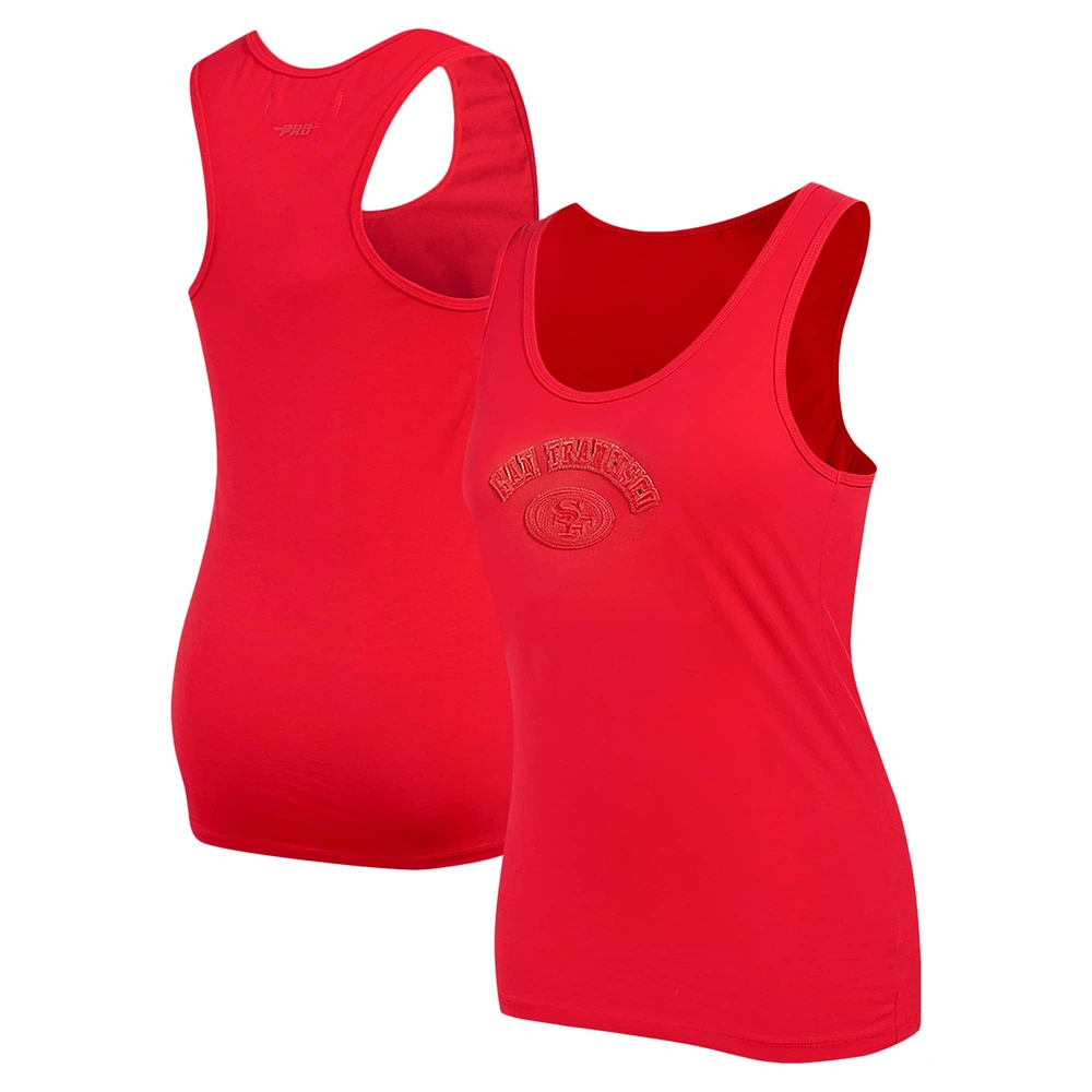 Women's Pro Standard Scarlet San Francisco 49ers Triple Tonal Racerback Tank Top