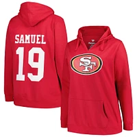 Women's Profile Deebo Samuel Scarlet San Francisco 49ers Plus Player Name & Number Pullover Hoodie