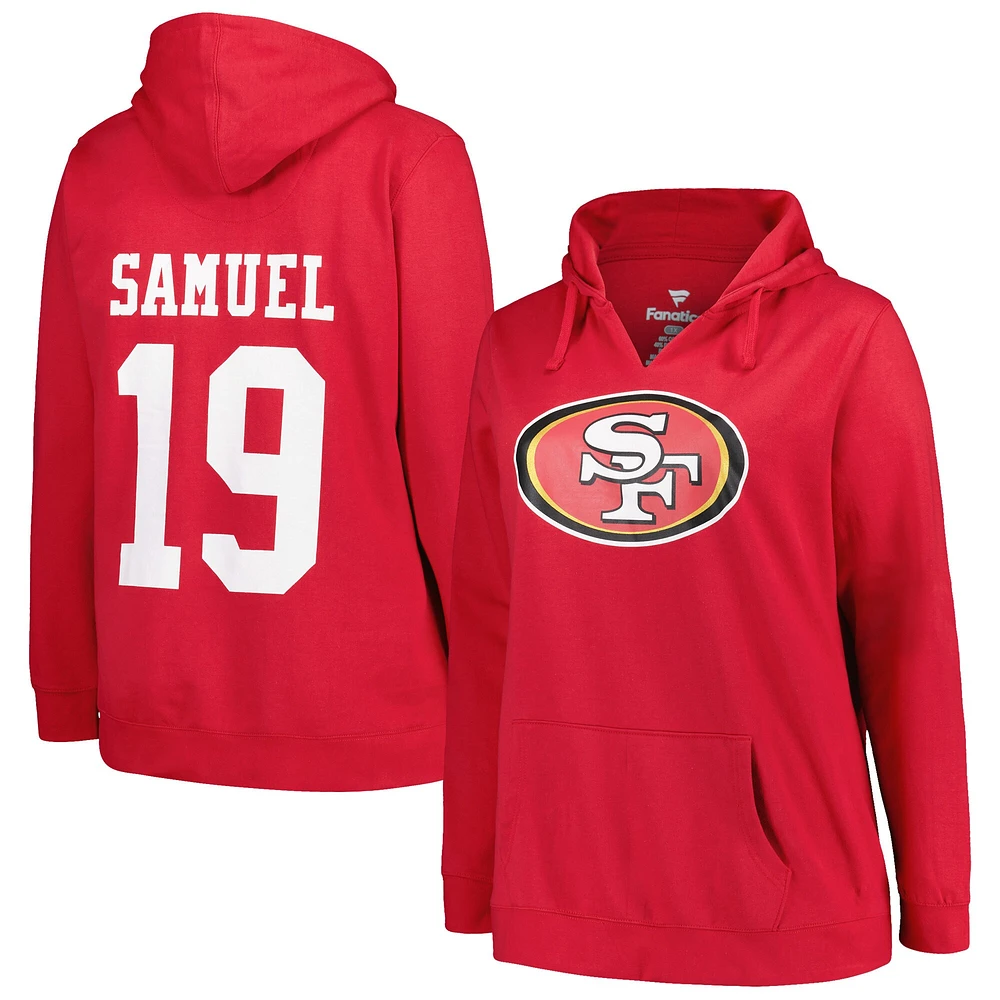 Women's Profile Deebo Samuel Scarlet San Francisco 49ers Plus Player Name & Number Pullover Hoodie