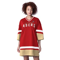 Women's Starter Scarlet San Francisco 49ers Slap Shot 3/4 Sleeve Sneaker Dress