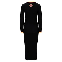 Robe pull boutonnée à col en V tricot Shoko noir pour femme STAUD San ​​Francisco 49ers