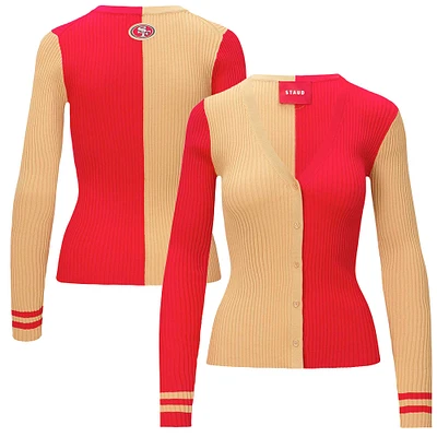 Women's STAUD Scarlet/Gold San Francisco 49ers Cargo Sweater