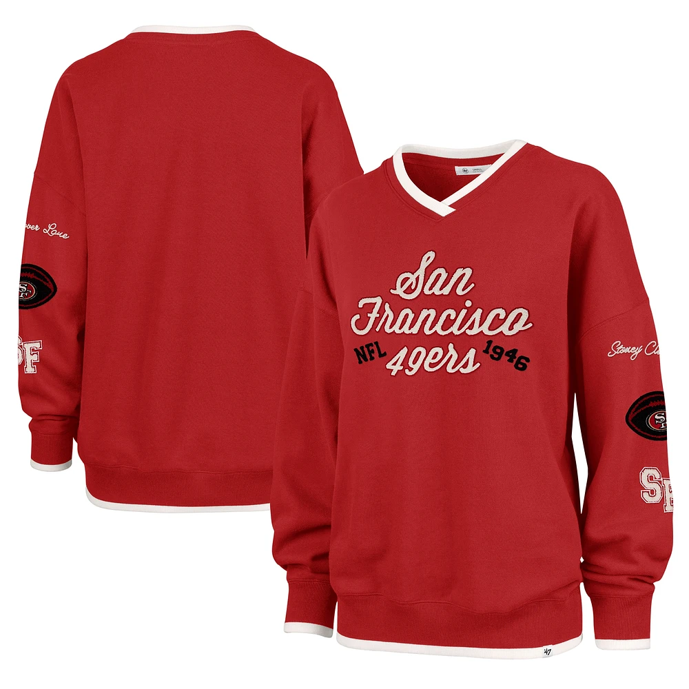 Sweat-shirt à capuche Stoney Clover Lane x '47 Scarlet San Francisco 49ers années 80 pour femme