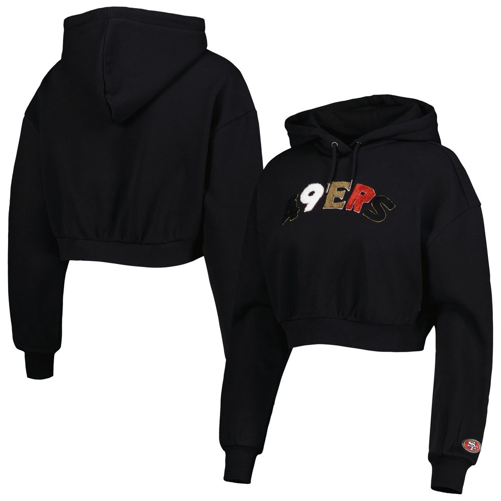 Women's Junk Food Black San Francisco 49ers Fleece Full-Zip Hoodie