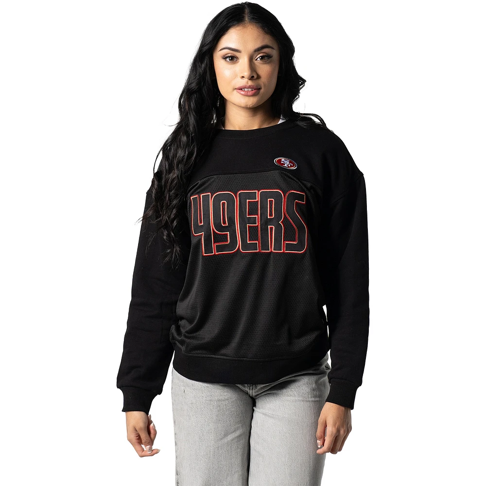 Sweat-shirt en tricot à manches longues pour femme The Wild Collective Black San Francisco 49ers