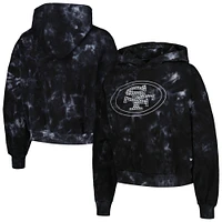 Women's The Wild Collective  Black San Francisco 49ers Tie-Dye Cropped Pullover Hoodie