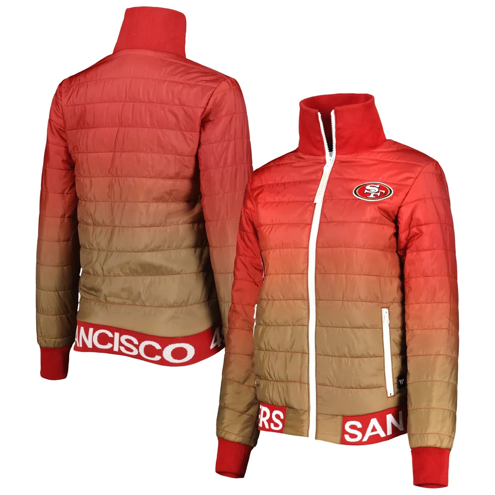 Lids San Francisco 49ers The Wild Collective Women's Color Block Full-Zip  Puffer Jacket - Scarlet/Gold