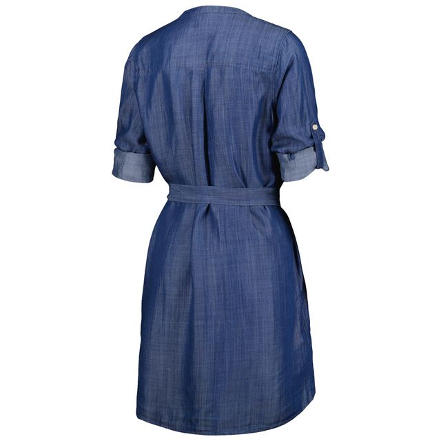 Tommy Bahama Women's Tommy Bahama Denim San Francisco 49ers Mission Beach  Indigo Button-Up Long Sleeve Dress