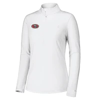 Women's Tommy Bahama White San Francisco 49ers Sport Playa Vista Quarter-Zip Jacket