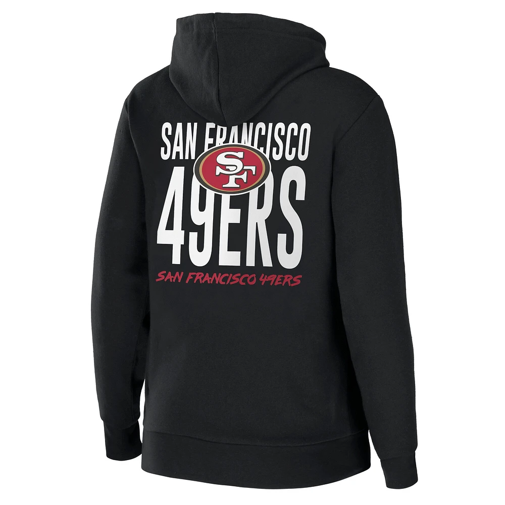 Sweat à capuche noir entièrement zippé en polaire éponge WEAR by Erin Andrews pour femmes des San Francisco 49ers