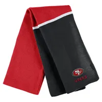 San Francisco 49ers WEAR by Erin Andrews Women's Colorblock Cuffed Knit Hat  with Pom and Scarf Set - Scarlet/Black