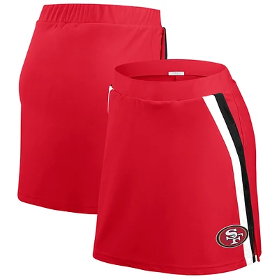 Jupe-short à rayures Scarlet San Francisco 49ers pour femme WEAR by Erin Andrews