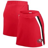 Jupe-short à rayures Scarlet San Francisco 49ers pour femme WEAR by Erin Andrews