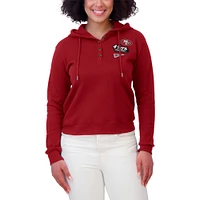 Women's WEAR by Erin Andrews Scarlet San Francisco 49ers Waffle-Knit Pullover Hoodie