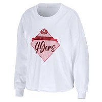 WEAR by Erin Andrews T-shirt court à manches longues blanc San Francisco 49ers pour femmes