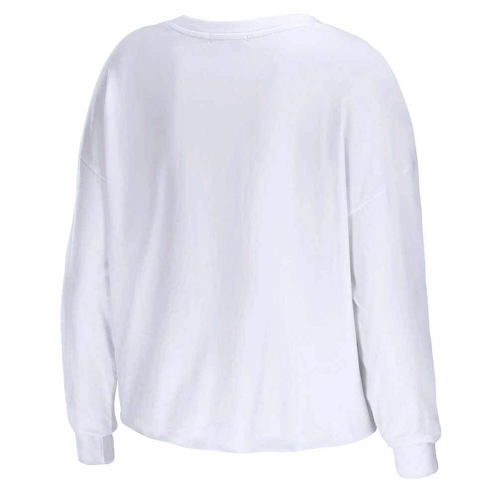 WEAR by Erin Andrews T-shirt court à manches longues blanc San Francisco 49ers pour femmes