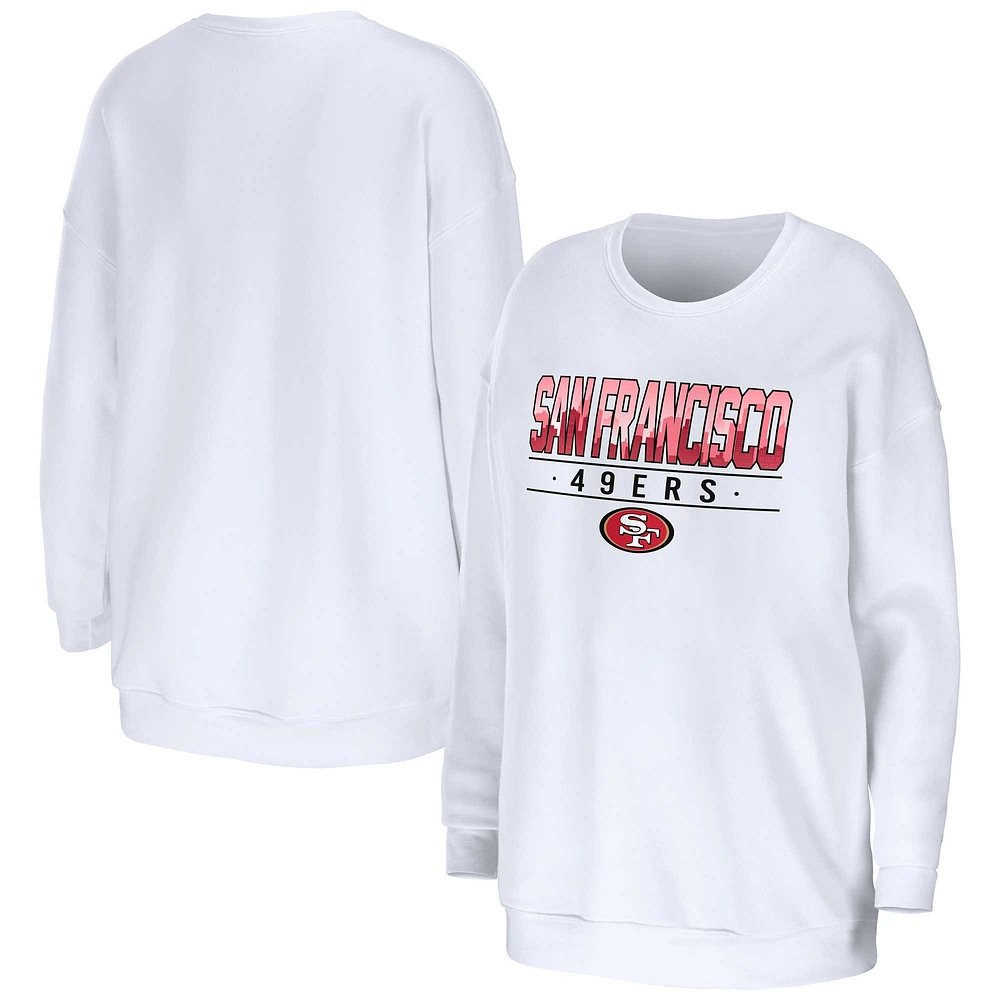 Women's WEAR by Erin Andrews White San Francisco 49ers Domestic Pullover Sweatshirt