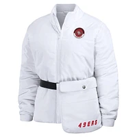 Women's WEAR by Erin Andrews  White San Francisco 49ers Packaway Full-Zip Puffer Jacket