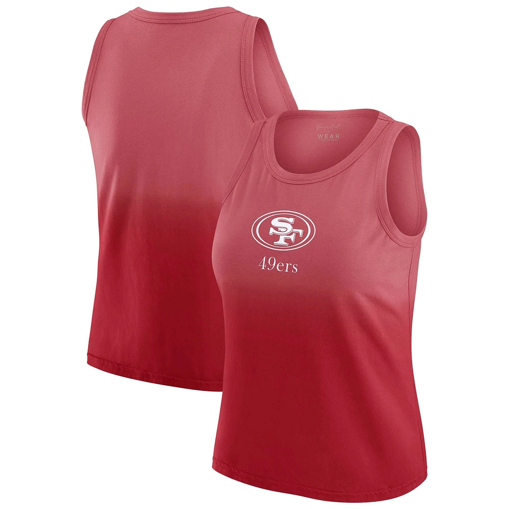 Women's WEAR by Erin Andrews x Gracie Hunt Scarlet San Francisco 49ers Ombre Tank Top