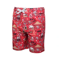 Youth Wes & Willy  Scarlet San Francisco 49ers Luau Swim Trunks