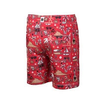 Youth Wes & Willy  Scarlet San Francisco 49ers Luau Swim Trunks