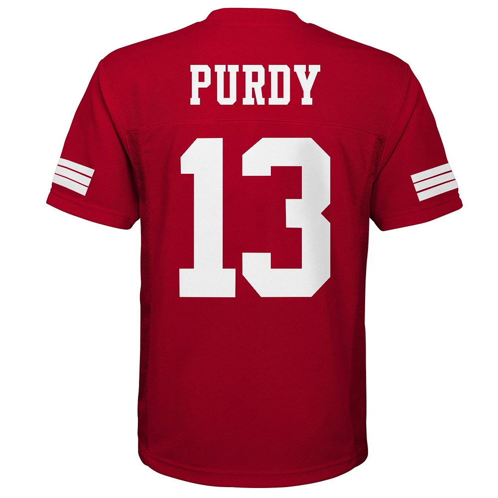 Maillot de joueur réplique pour jeunes Brock Purdy Scarlet San Francisco 49ers