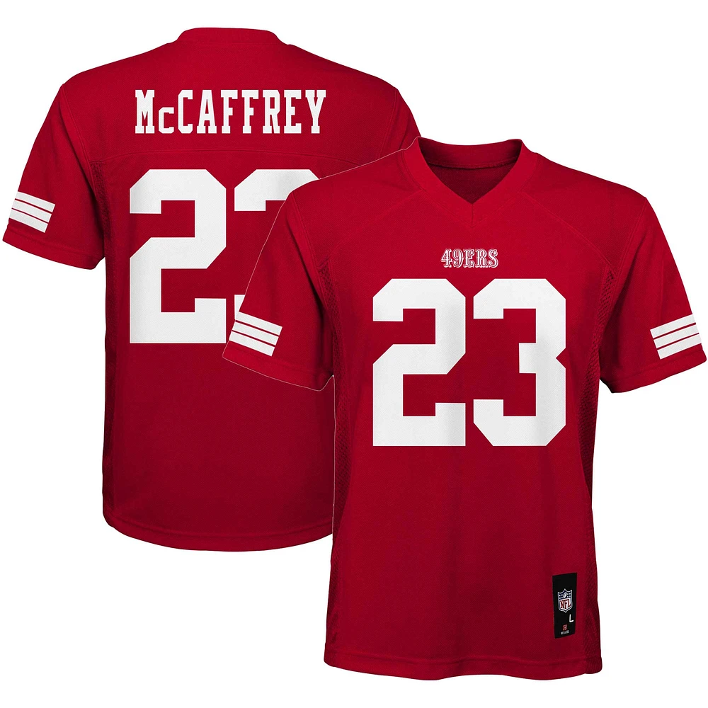 Maillot de joueur réplique Christian McCaffrey Scarlet San Francisco 49ers pour jeunes