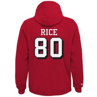 Youth Mitchell & Ness Jerry Rice Scarlet San Francisco 49ers Retired Player Name Number Fleece Pullover Hoodie