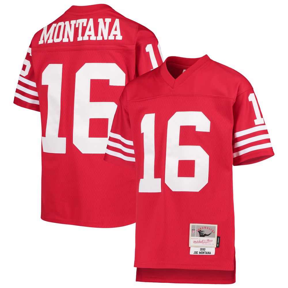 Youth Mitchell & Ness Joe Montana Scarlet San Francisco 49ers 1990 Legacy Retired Player Jersey