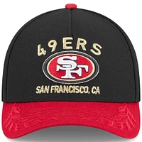 Youth New Era Black/Scarlet San Francisco 49ers 2025 NFL Draft 9FORTY A-Frame M-Crown Adjustable Hat