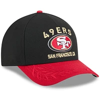 Youth New Era Black/Scarlet San Francisco 49ers 2025 NFL Draft 9FORTY A-Frame M-Crown Adjustable Hat