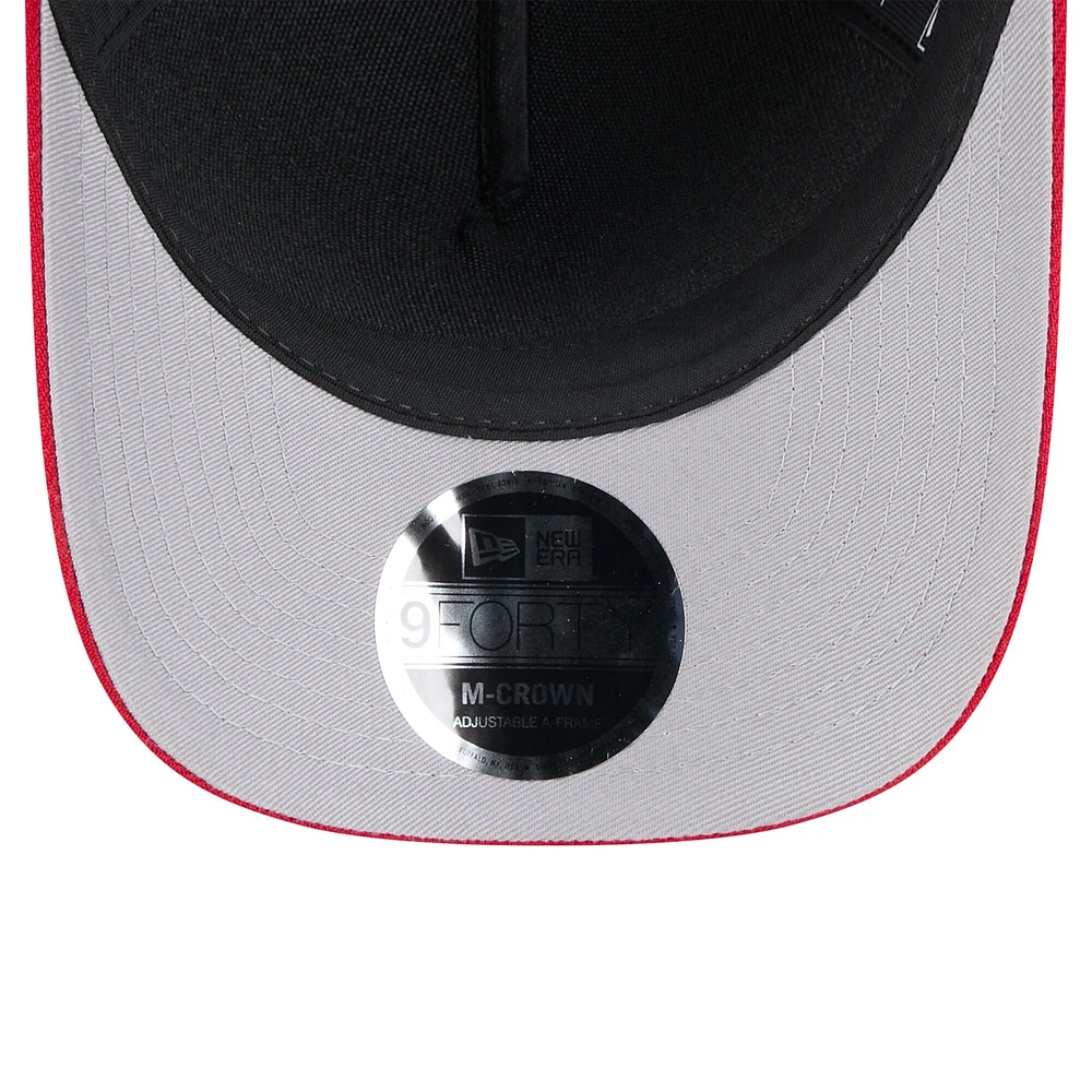 Youth New Era Black/Scarlet San Francisco 49ers 2025 NFL Draft 9FORTY A-Frame M-Crown Adjustable Hat