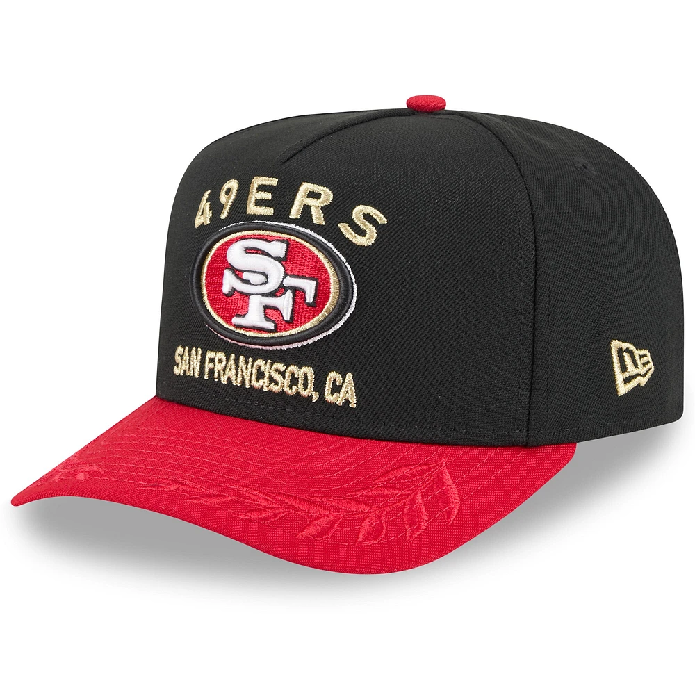 Youth New Era  Black/Scarlet San Francisco 49ers 2025 NFL Draft A-Frame 9FIFTY Snapback Hat