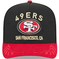 Youth New Era  Black/Scarlet San Francisco 49ers 2025 NFL Draft A-Frame 9FIFTY Snapback Hat