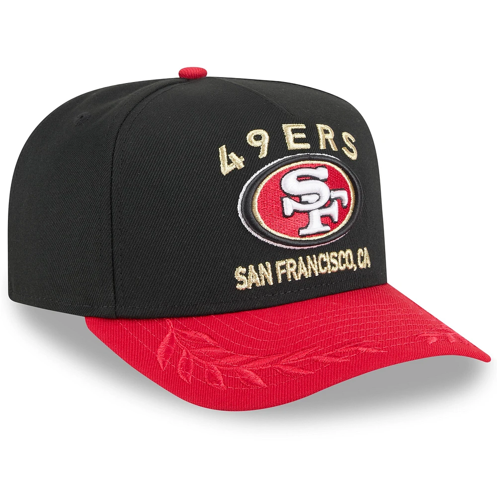 Youth New Era  Black/Scarlet San Francisco 49ers 2025 NFL Draft A-Frame 9FIFTY Snapback Hat