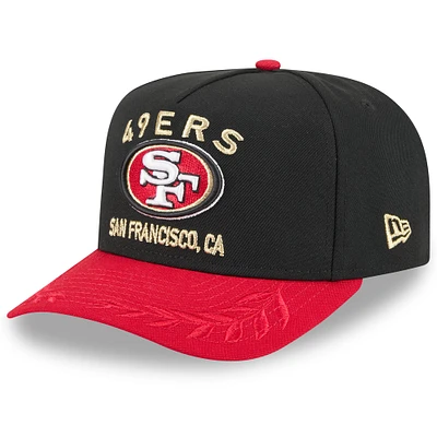 Youth New Era  Black/Scarlet San Francisco 49ers 2025 NFL Draft A-Frame 9FIFTY Snapback Hat
